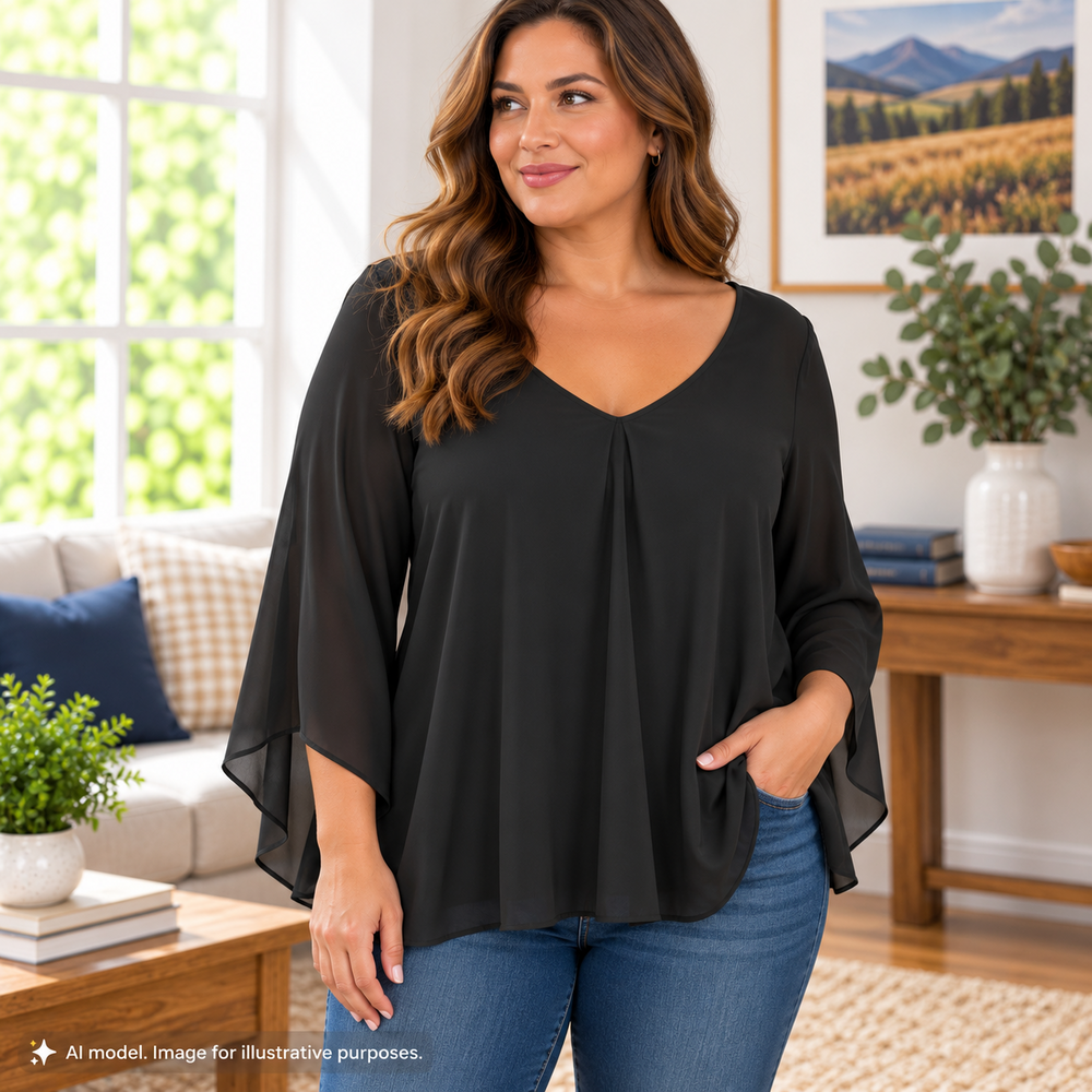 Torrid 1 Shirt Top Womens 1X Black Flowy Sleeveless Cape Cutout Back Dressy TAGS